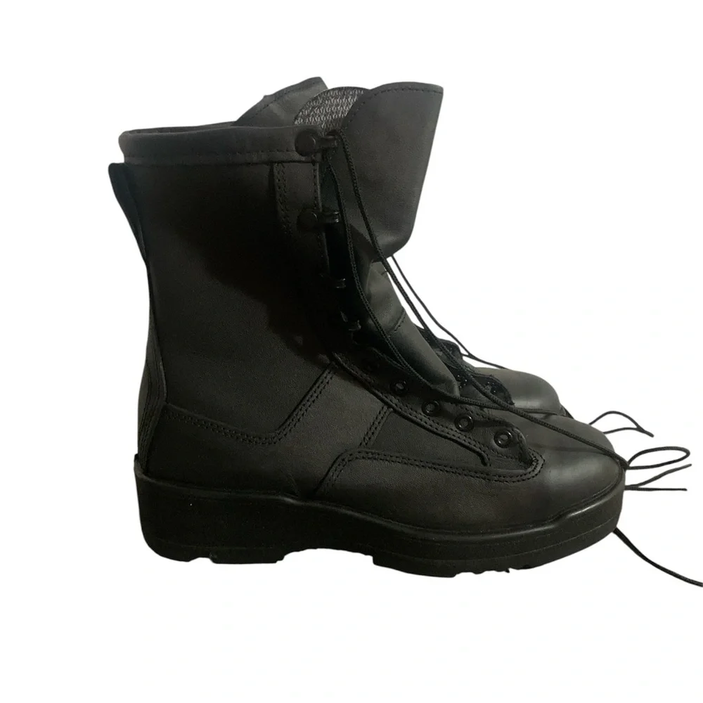 Rocky Military Black Leather Combat Boots Men 8.5W